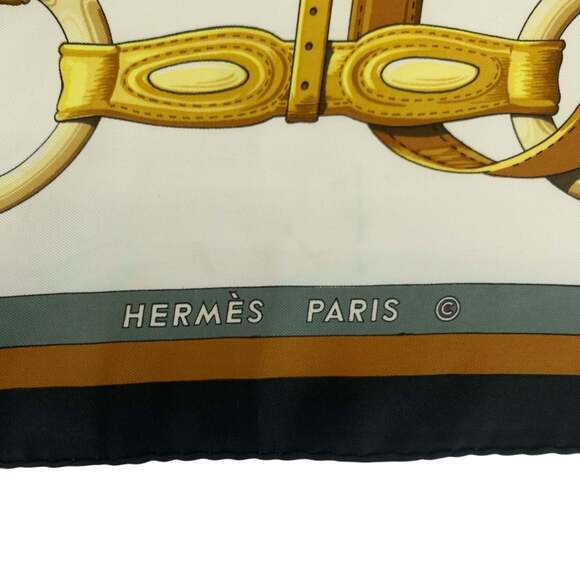 HERMES Black Silk Scarf - Picture 3 of 8